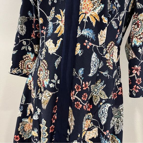 Rabbit Rabbit Rabbit paisley Floral print long sleeve Navy mini stretchy Dress - Picture 4 of 13